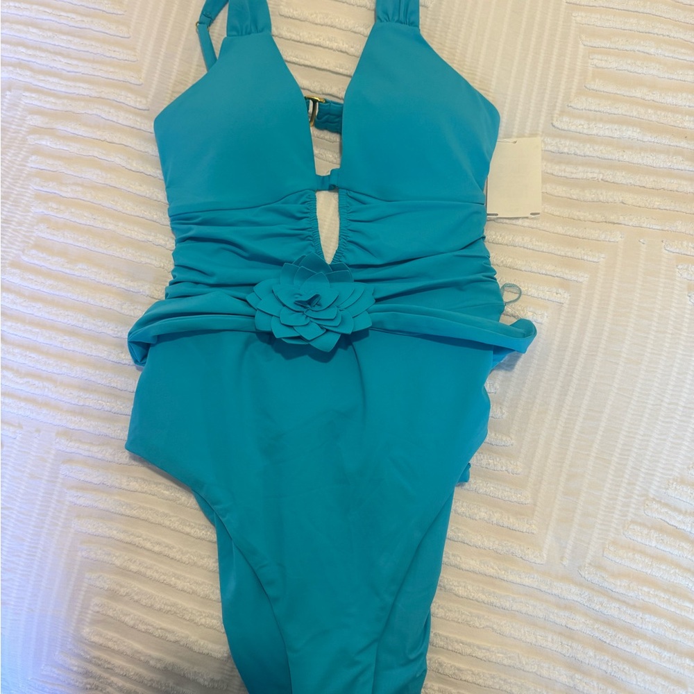 BECA Teal One-Piece Swimsuit with Floral Detail